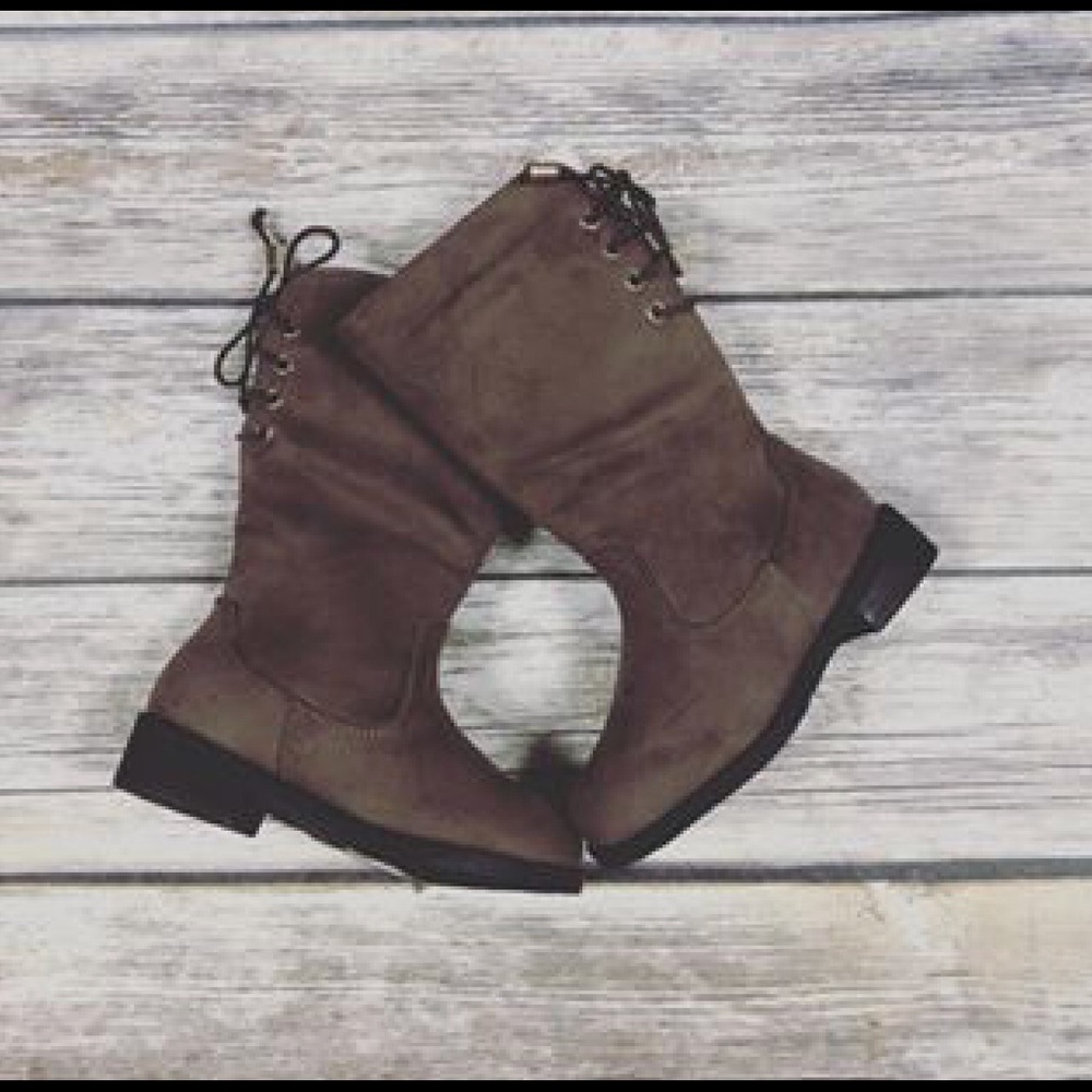 Baby Toddler Brown Faux Suede Lace Up Boots